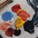 red blue yellow and red paint